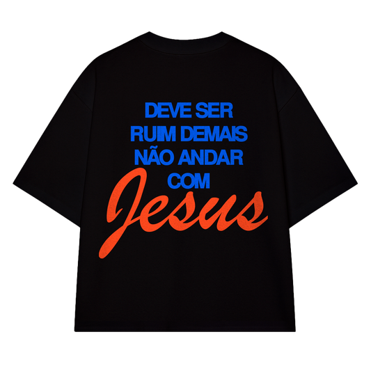 CAMISETA OVERSIZED JESUS SAVED ME BLACK