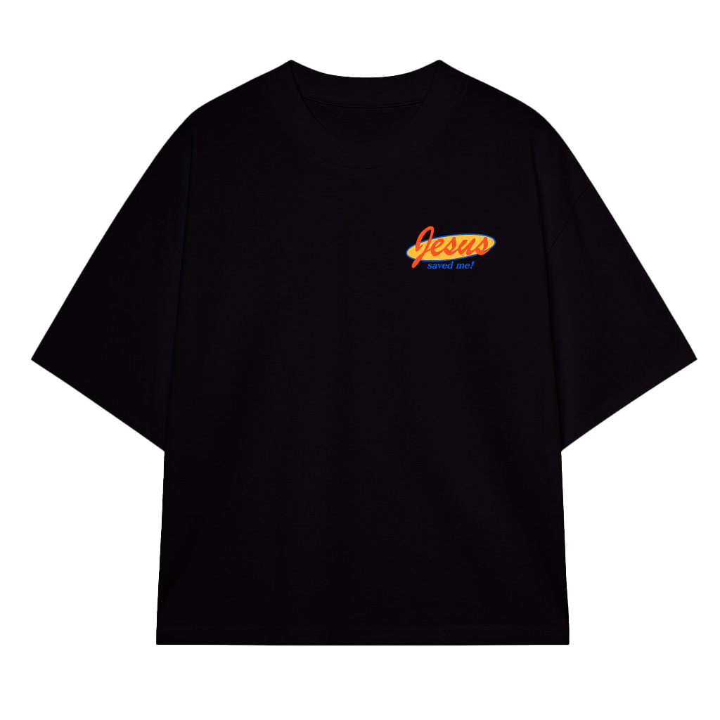 CAMISETA OVERSIZED JESUS SAVED ME BLACK