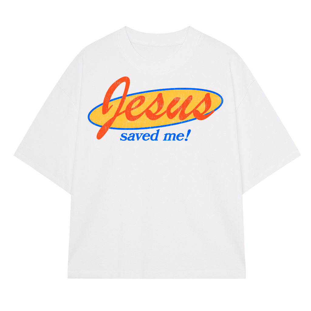 CAMISETA BOXY JESUS SAVED ME OFF WHITE