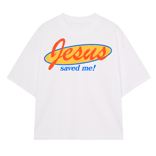 CAMISETA BOXY JESUS SAVED ME OFF WHITE