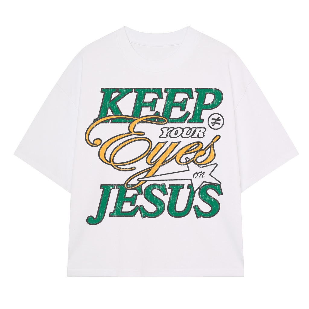 CAMISETA BOXY KEEP YOUR EYES OFF WHITE