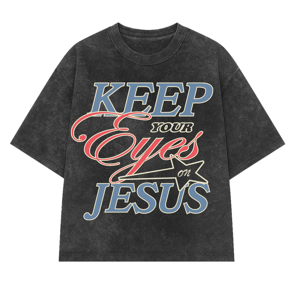 CAMISETA BOXY KEEP YOUR EYES STONED BLACK DESTROYED