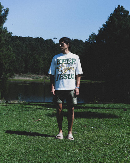 CAMISETA BOXY KEEP YOUR EYES OFF WHITE